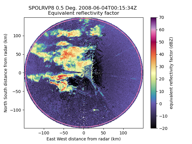 SPOLRVP8 0.5 Deg. 2008-06-04T00:15:34Z  Equivalent reflectivity factor